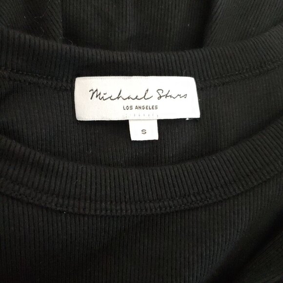 Michael Stars Sleeveless Ruched  Dress Bodycon Maxi Small Black - Picture 8 of 9